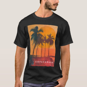 T-shirt Copacabana Rio de Janeiro Brésil Plage rétro Sunse