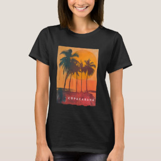 T-shirt Copacabana Rio de Janeiro Brésil Plage rétro Sunse