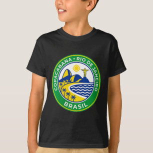 T-shirt Copacabana Rio De Janeiro Brésil Rétro Féminin