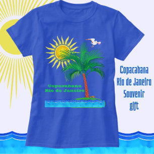 T-shirt Copacabana Rio de Janeiro Palm Tree and Sunshine