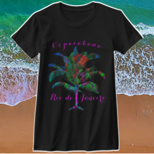 T-shirt Copacabana Rio de Janeiro Wild Tropical Palm Tree 