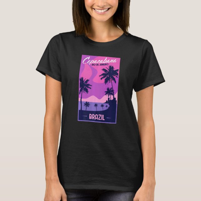 T-shirt Copacabana Vacances Fêtes Brésil Drapeau   (Devant)