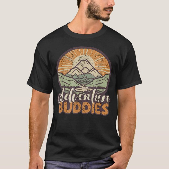 T-shirt Copains d'aventure pour couples aventure de randon (Devant)
