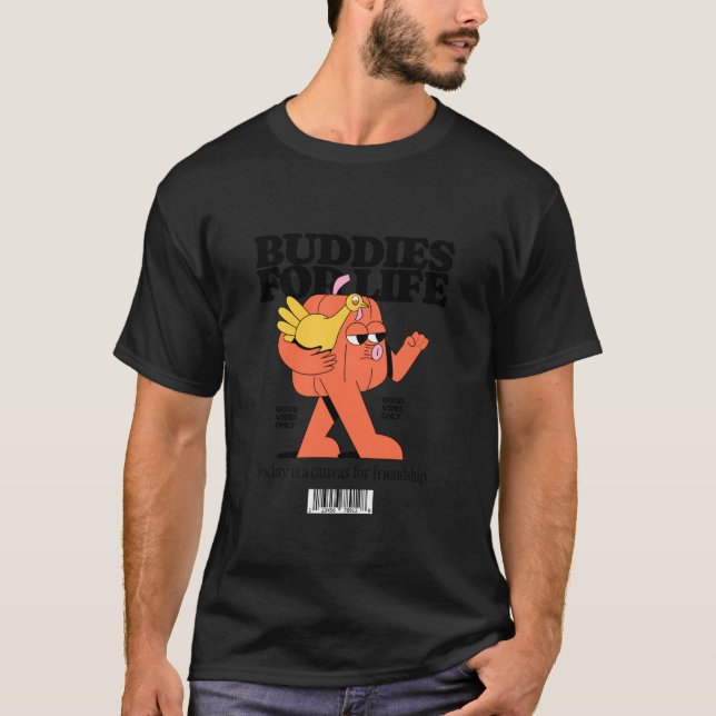 T-shirt Copains pour la vie - Amitié mignonne (Devant)