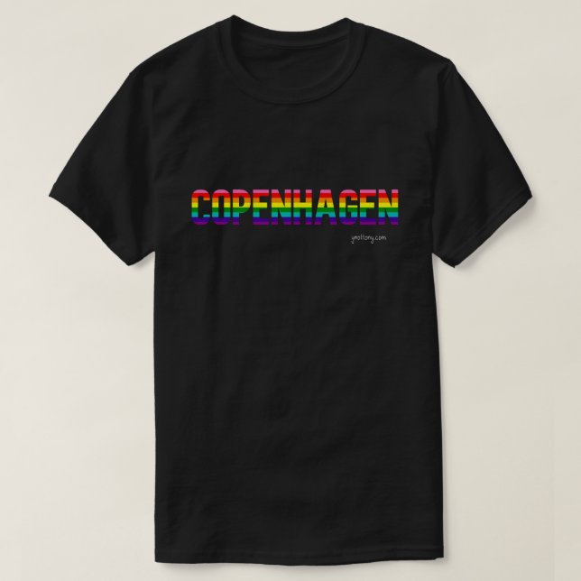 T-shirt Copenhagen Pride | drapeau arc-en-ciel (Design devant)