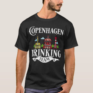 T-shirt Copenhague Danemark City Voyage Skyline Carte Voya