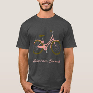 T-shirt Copenhague Danemark Design de bicyclettes rose dan
