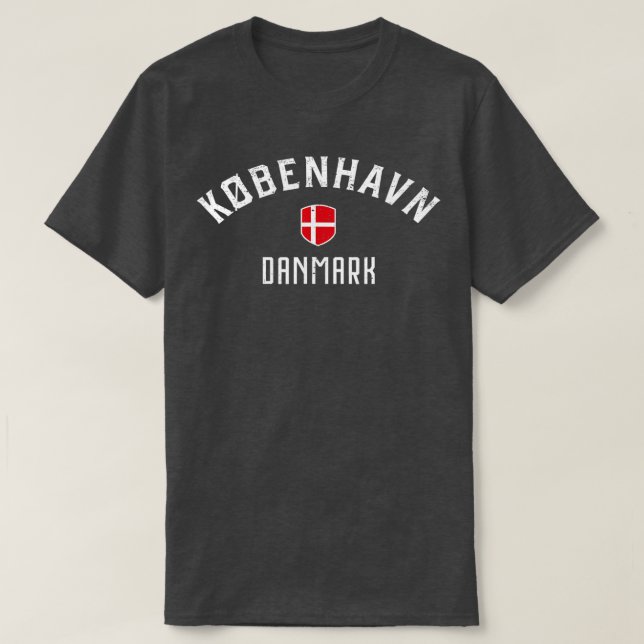 T-shirt Copenhague Danemark Drapeau danois Kobenhavn Danma (Design devant)