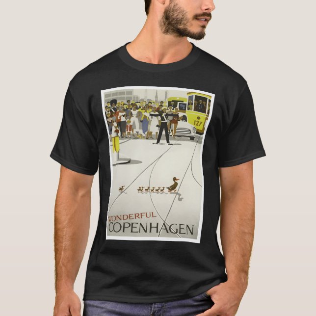 T-shirt Copenhague Danemark Vintage voyage (Devant)
