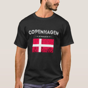 T-shirt Copenhague Danemark Voyage Dannebrog Drapeau Danoi