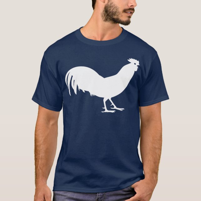 T-shirt Copie blanche d'oiseau de coq (Devant)