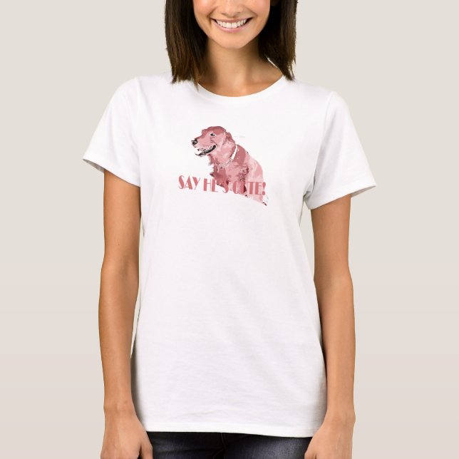T-shirt copie de chiot, AVERTISSANT : Amoureux des chiens, (Devant)