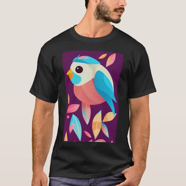 T-shirt Copie de l'art de l'oiseau mignon (Devant)