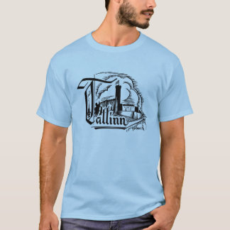 T-shirt Copie de style de logo de gravure sur bois de