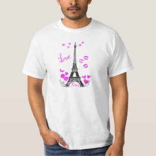 T-SHIRT COPIE DE TOUR EIFFEL DE PARIS D'AMOUR
