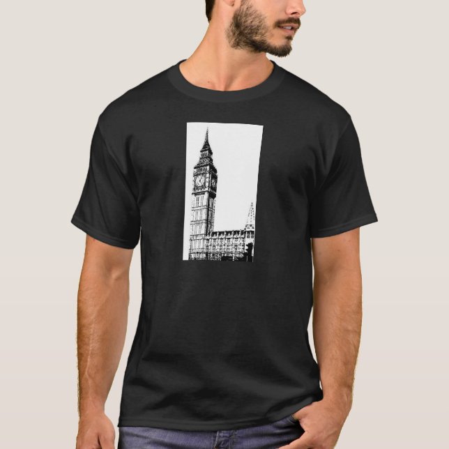 T-shirt Copie monotone de LONDRES BIG BEN (Devant)