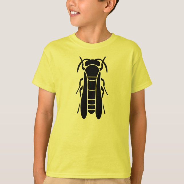 T-shirt Copie noire d'insecte de guêpe (Devant)