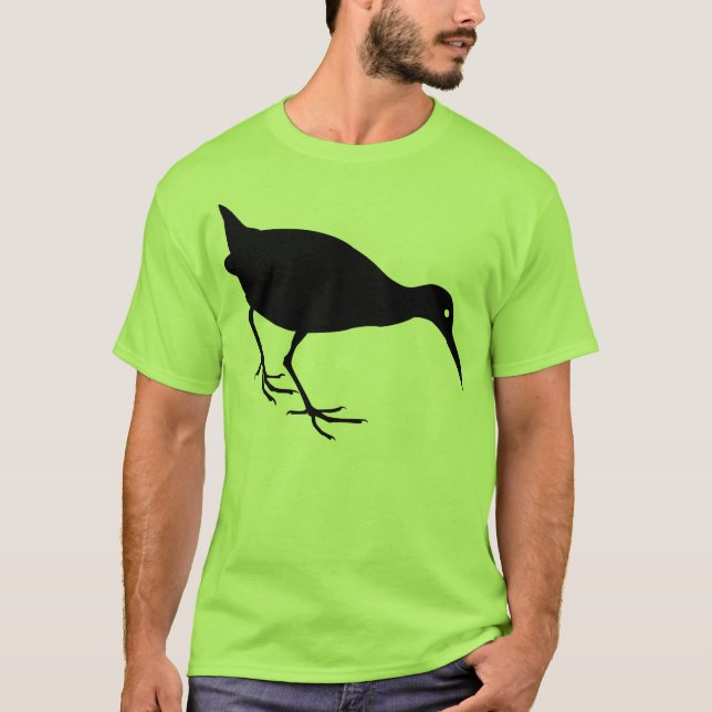T-shirt Copie noire d'oiseau de rail (Devant)
