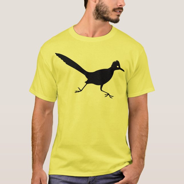 T-shirt Copie noire d'oiseau de Roadrunner (Devant)