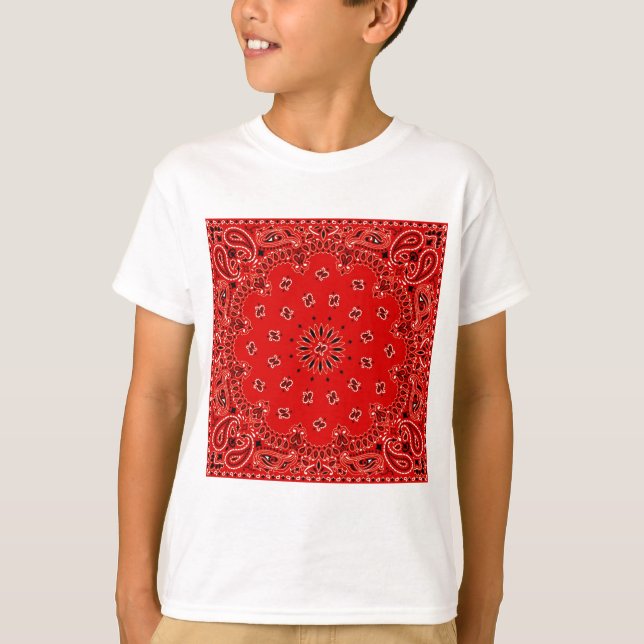 T-shirt Copie occidentale rouge d'écharpe de Bandana de (Devant)