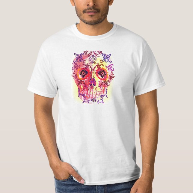 T-SHIRT COPIE PSYCHÉDÉLIQUE DE CRÂNE DE SUCRE (Devant)