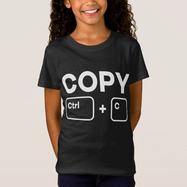 T-Shirt Copier Coller Ctrl-C Ctrl-V Papa Maman Enfants Mat (Devant)