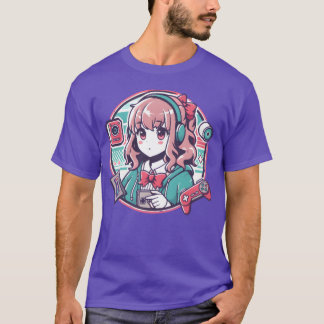T-shirt Copine amie anime d'école de jeux