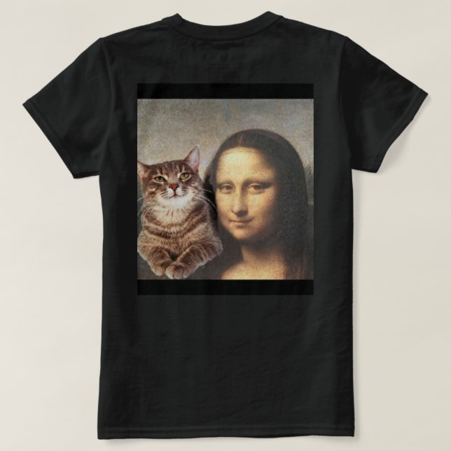 T-shirt Copine de Mona Lisa et de chat (Design dos)