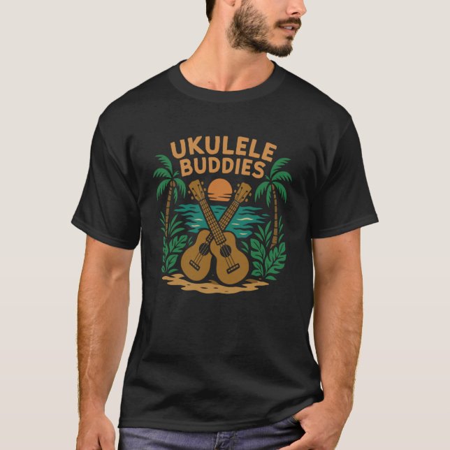 T-shirt Copines Ukulele Hawaïen Uke Amies Ukulele Amis (Devant)