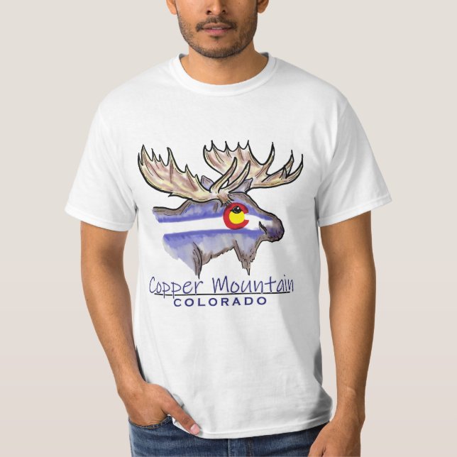 T-shirt Copper Mountain Colorado Moose sketch shirt (Devant)