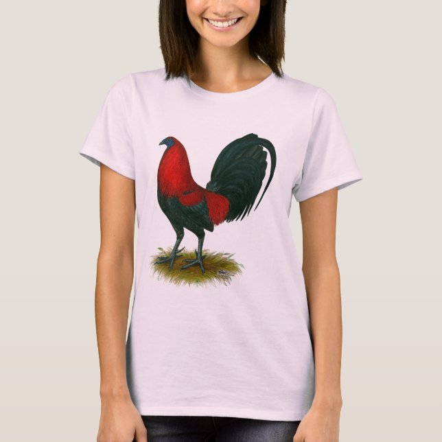 T-shirt Coq américain : Brun Rouge (Devant)
