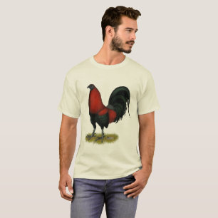 T-shirt Coq américain de rouge de noir de BB de jeu