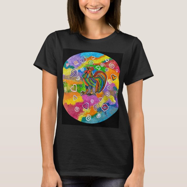 T-shirt Coq amoureux (Devant)