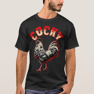 T-shirt Coq Arrogant Noir Et Blanc