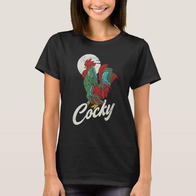 T-shirt Coq arrogant pour poule (Devant)