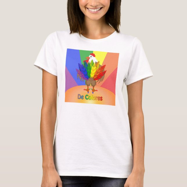 T-shirt Coq beau avec De Colores (Devant)