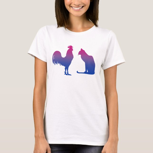 T-shirt Coq bisexuel et chatte (Devant)