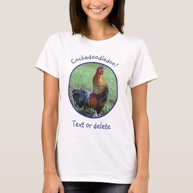 T-shirt Coq chantant Cocorico Drôle  (Devant)