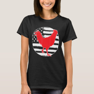 T-shirt Coq Chicken Farmer Usa Drapeau 4 juillet