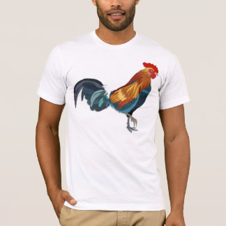 T-shirt Coq coloré dans le style de coupe de papier