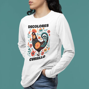 T-shirt Coq coloré foncé d'art folklorique Cursillo DeColo