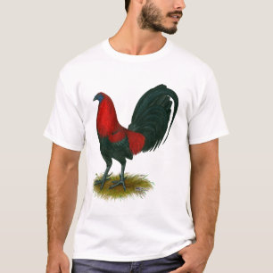 T-shirt Coq de combat américain : Rouge Brown