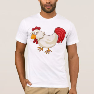 T-shirt Coq de dessin animé poulet blanc