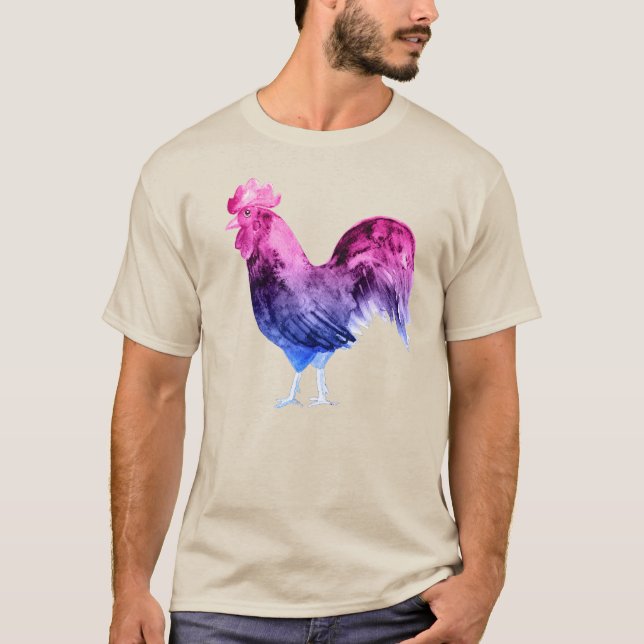 T-shirt Coq de Fierté Bisexuel (Devant)