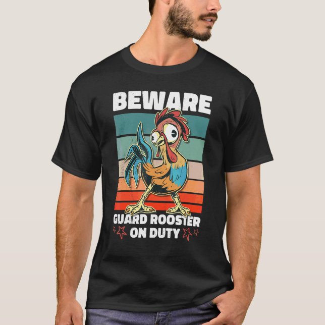 T-shirt Coq de Garde Attention en Service (Devant)