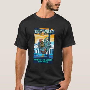 T-shirt Coq de Key West Floride Drôle Où la poule R