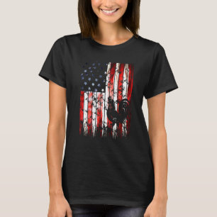 T-shirt Coq drapeau américain Coq patriotique agriculteur