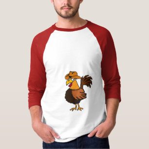 T-shirt Coq drôle d'ANNONCE dans une chemise de casquette