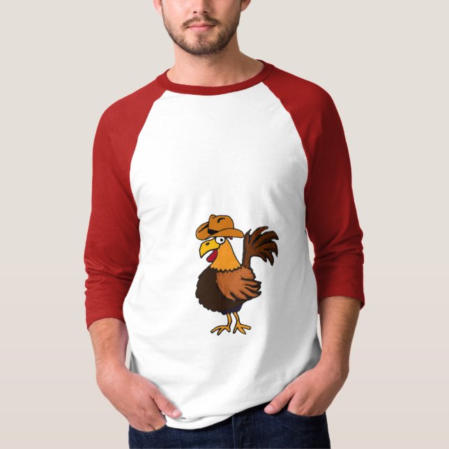 T-shirt Coq drôle d'ANNONCE dans une chemise de casquette (Devant)