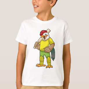 T-shirt Coq en batteur avec batte de cricket